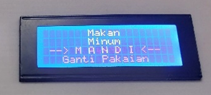 A white device with a blue screen

Description automatically generated